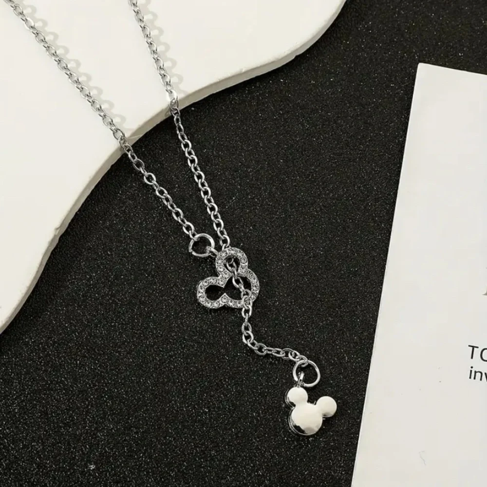 (New in package) Mickey Mouse Elegant Silver Charm Bracelet and Necklace Set